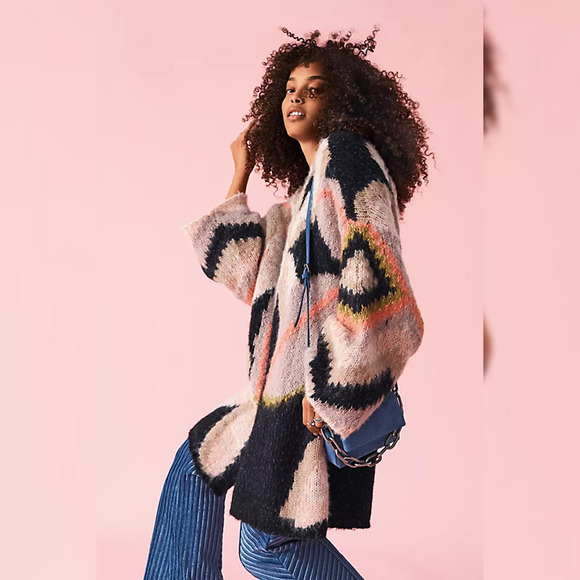 Free People Petals Cardigan - Autumn Bouquet Combo - Size Medium - Picture 2 of 9